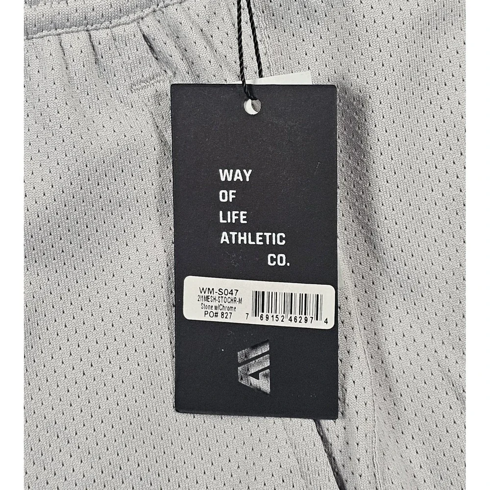 WOLACO Grand 2-in-1 Athletic Shorts Stone Gray Compression Liner Size M